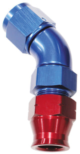 3/8" Tube 45 Deg Female -6AN Blue Swivel Nut With Olive AF129-06 - Aeroflow