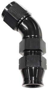 1/2" Tube 45 Deg Female -8AN Black Swivel Nut With Olive AF129-08BLK - Aeroflow