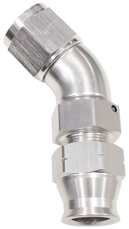 5/8" Tube 45 Deg Female -10AN Silver Swivel Nut With Olive AF129-10S - Aeroflow
