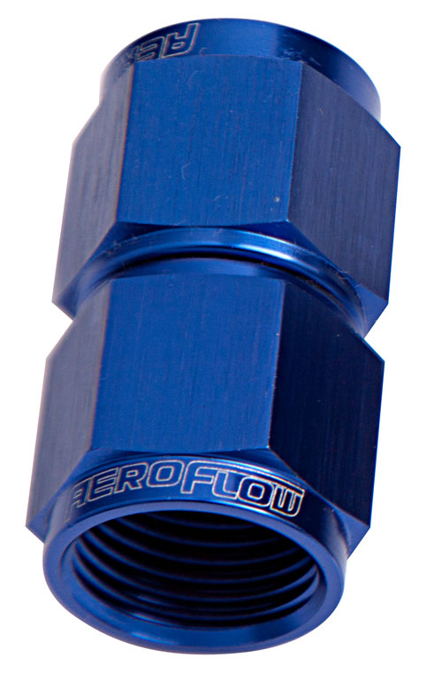 Straight Female Flare -8AN Blue Swivel Coupler AF131-08 - Aeroflow