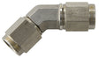 S/S 45 Deg Female Flare -4AN Stainless Steel Swivel Union AF132-04SS - Aeroflow