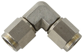 S/S -4AN 90 Deg Female Flare Stainless Steel Swivel Union AF133-04SS - Aeroflow