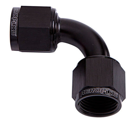 90 Deg Female Flare -20AN Black Swivel Union AF133-20BLK - Aeroflow