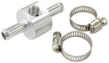 Inline Pressure Gauge Adapter 3/8" Barbs W/ 1/8" NPT, Silver AF138-06S - Aeroflow