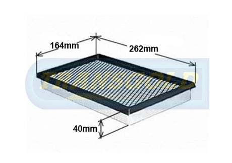 Air Filter Ford Probe 1998-on 2.5L V6 (wa988) (A1384) AF1384 - Transgold | Universal Auto Spares