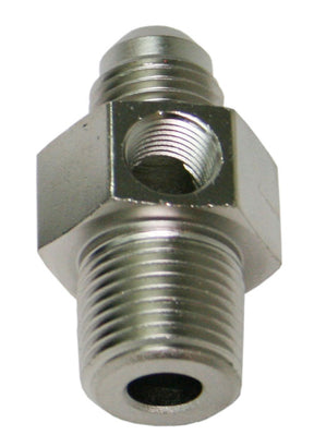 Male 3/8" NPT To -6AN 1/8" Port Silver 3/8" To -6AN 1/8" Port AF139-06-08S - Aeroflow