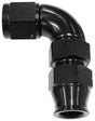 3/8" Tube 90 Deg Female -6AN Black Swivel Nut With Olive AF139-06BLK - Aeroflow