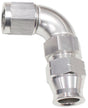 3/8" Tube 90 Deg Female -6AN Silver Swivel Nut With Olive AF139-06S - Aeroflow