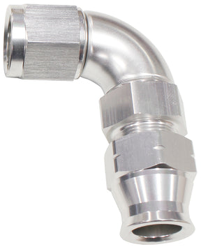 1/2" Tube 90 Deg Female -8AN Silver Swivel Nut With Olive AF139-08S - Aeroflow