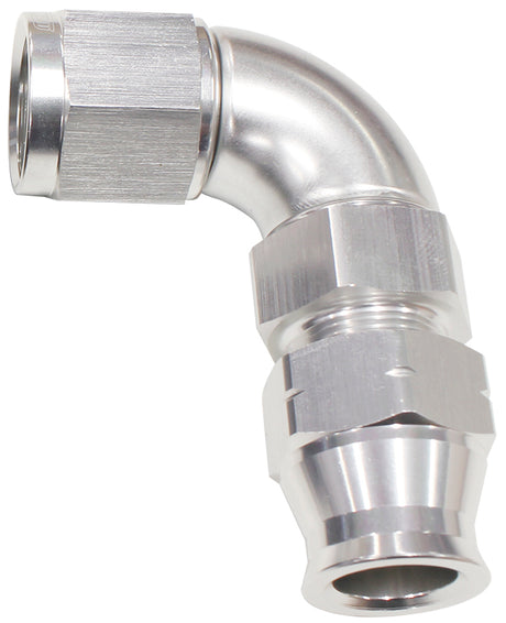 5/8" Tube 90 Deg Female -10AN Silver Swivel Nut With Olive AF139-10S - Aeroflow