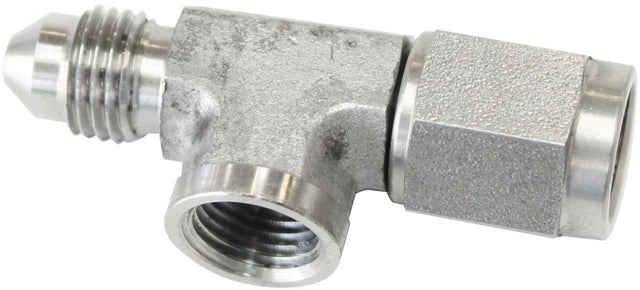 Straight Female - Male -4AN Stainless With 1/8" NPT Port AF140-04-SS - Aeroflow