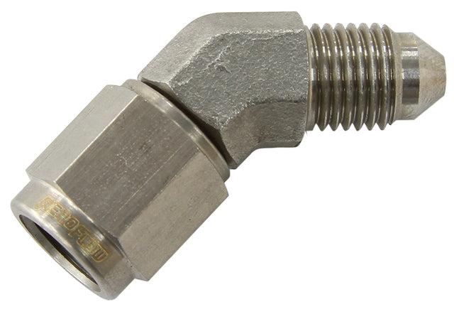 S/S 45 Deg -3AN Female - Male Stainless Steel AF142-03SS - Aeroflow