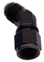 45 Deg Female - Male -10AN Black Swivel Nut AF142-10BLK - Aeroflow