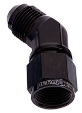 45 Deg Female - Male -16AN Black Swivel Nut AF142-16BLK - Aeroflow