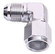 90 Deg Female - Male -6AN Silver Swivel Nut AF143-06S - Aeroflow