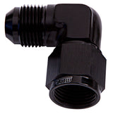 90 Deg Female - Male -10AN Black Swivel Nut AF143-10BLK - Aeroflow