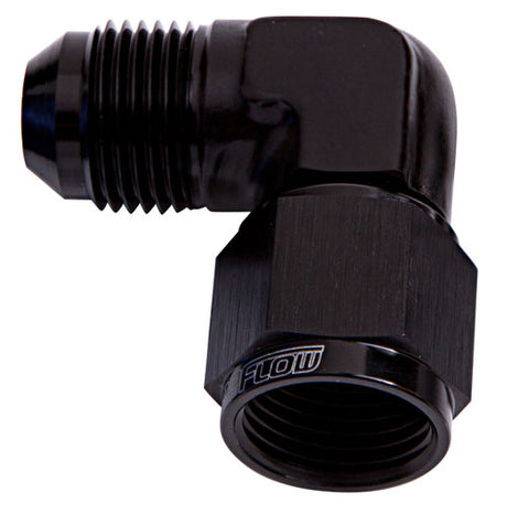 90 Deg Female - Male -16AN Black Swivel Nut AF143-16BLK - Aeroflow