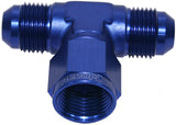 AN Tee -3AN Female Nut Blue Swivel Nut On Side AF144-03 - Aeroflow