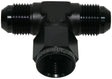 AN Tee -4AN Female Nut Black Swivel Nut On Side AF144-04BLK - Aeroflow