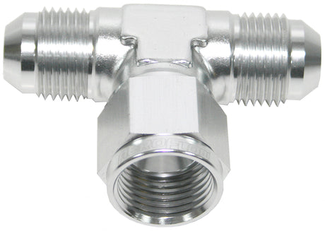 AN Tee -10AN Female Nut Silver Swivel Nut On Side AF144-10S - Aeroflow