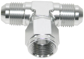 AN Tee -16AN Female Nut Silver Swivel Nut On Side AF144-16S - Aeroflow