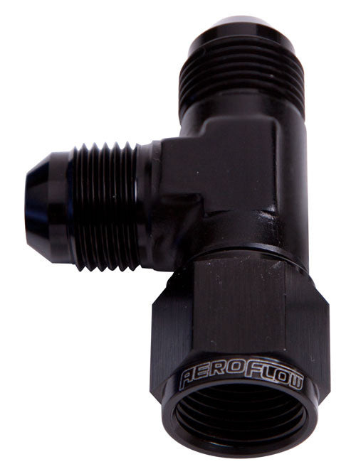 Tee -6AN Female Swivel On Run Black Swivel Nut AF145-06BLK - Aeroflow
