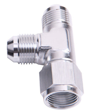 Tee -12AN Female Swivel On Run Silver Swivel Nut AF145-12S - Aeroflow