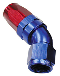 45 Deg Hose End -08AN Blue Full Flow Taper Style AF152-08 - Aeroflow