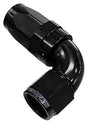 90 Deg Hose End -04AN Black Full Flow Taper Style AF153-04BLK - Aeroflow