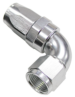 90 Deg Hose End -04AN Silver Full Flow Taper Style AF153-04S - Aeroflow