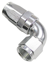 90 Deg Hose End -08AN Silver Full Flow Taper Style AF153-08S - Aeroflow