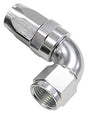 90 Deg Hose End -08AN Silver Full Flow Taper Style AF153-08S - Aeroflow
