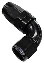 90 Deg Hose End -10AN Black Full Flow Taper Style AF153-10BLK - Aeroflow