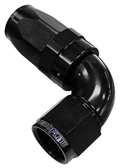 90 Deg Hose End -10AN Black Full Flow Taper Style AF153-10BLK - Aeroflow
