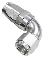 90 Deg Hose End -10AN Silver Full Flow Taper Style AF153-10S - Aeroflow
