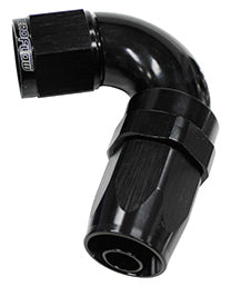120 Deg Hose End -04AN Black Full Flow Taper Style AF154-04BLK - Aeroflow