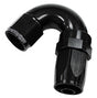 150 Deg Hose End -04AN Black Full Flow Taper Style AF155-04BLK - Aeroflow