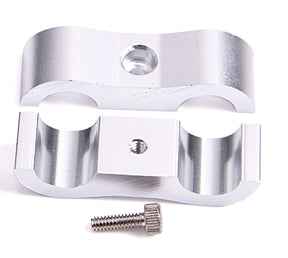Billet Dual Hose Separator Use -16 Hose Silver 27mm ID Or 1-1/16" AF156-17S - Aeroflow