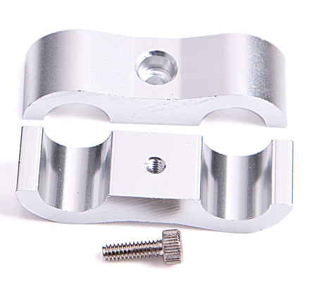 Billet Dual Hose Separator Use -16 Hose Silver 27mm ID Or 1-1/16" AF156-17S - Aeroflow