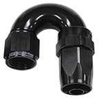 180 Deg Hose End -12AN Black Full Flow Taper Style AF159-12BLK - Aeroflow
