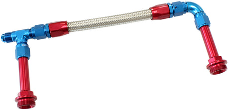 Holley Dual Inlet Rail -6AN Blue Suit 2X Metering Blocks AF160-06-2 - Aeroflow