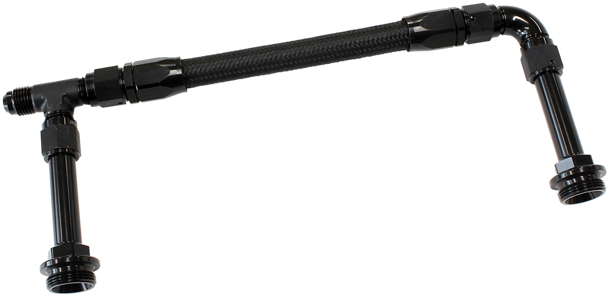 Holley Dual Inlet Rail -6AN Black Suit 2X Metering Blocks AF160-06-2BLK - Aeroflow