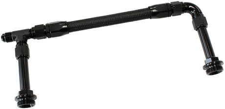 Holley Dual Inlet Rail -6AN Black Suit 2X Metering Blocks AF160-06-2BLK - Aeroflow