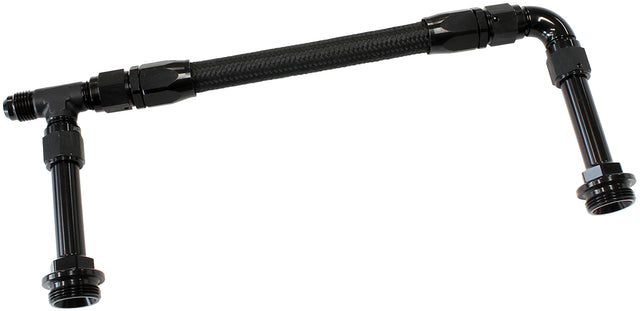 Holley Dual Inlet Rail -6AN Black Suit 2X Metering Blocks AF160-06-2BLK - Aeroflow