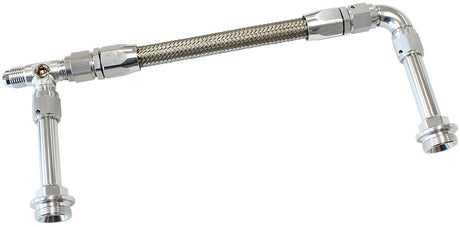 Holley Dual Inlet Rail -6AN Silver Suit 2X Metering Blocks AF160-06-2S - Aeroflow
