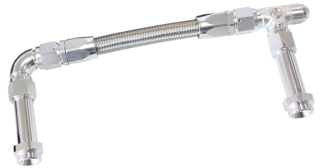 Holley Dual Inlet Rail -8AN Silver Suit 2X Meterin Blocks AF160-08S - Aeroflow