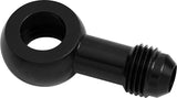 Edelbrock Carb Inlet Banjo Black 5/8-20 To Male -6AN AF163-06BLK - Aeroflow