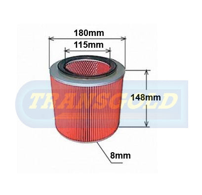 Air Filter Kia Ceres 2.4 Diesel (wa1044) AF1639 - Transgold | Universal Auto Spares