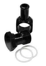 Edelbrock Carb Inlet Banjo Black 5/8-20 To Male 3/8 Barb AF164-06BLK - Aeroflow