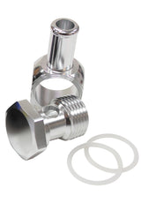 Edelbrock Carb Inlet Banjo Silver 5/8-20 To Male 3/8 Barb AF164-06S - Aeroflow